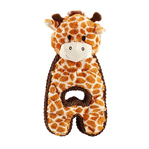 Petstages Cuddle Tugs - Quietsch-Plüschspielzeug für Hunde - Giraffe - robust - Gelb - Einheitsgröße