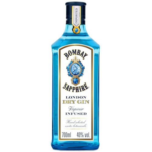 Bombay Sapphire London Dry Gin, 40% vol., 70 cl / 700 ml, gin 100% infuso a vapore con 10 botanical accuratamente selezionati