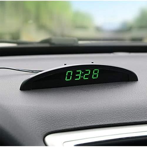 Car Auto Digital LED Electronic Time Clock + Thermometer + Voltmeter 3 in 1 12V with LCD Screen Display for Car Interior
