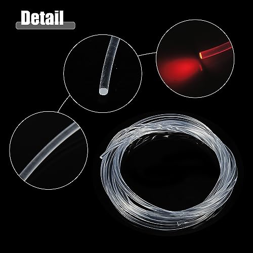 Image of ACROPIX 4mm 0.16 inch 5m 16.40ft Universal Glow Optic Fiber Cable Car Light Decoration Clear - Pack of 1