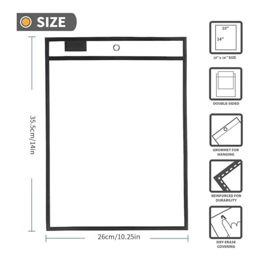 50 soportes para billetes de trabajo, 25,4 x 35,6 cm, de plástico, reutilizables, para papel, transparentes, para tiendas