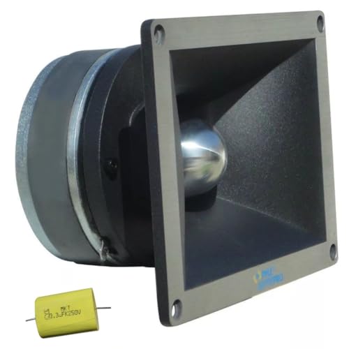 KIT SET PER PYLE PDBT78 driver tweeter a compressione, da 350 watt rms e 700 watt max, impedenza 4-8 ohm, sensibilità 112 db, disco feste auto, 1 pezzo + condensatore omaggio