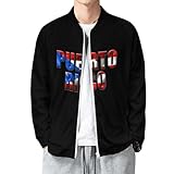 QUPFEOMY Puerto Rico Flag Men's Lightweight Jacket Pullover Outdoor Sweatshirts Long Sleeve Hooded Hiking Jackets M