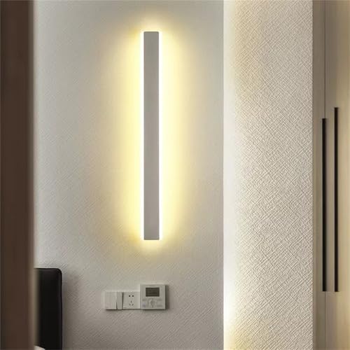 Aplique de pared LED regulable negro de 100cm moderno con mando 7