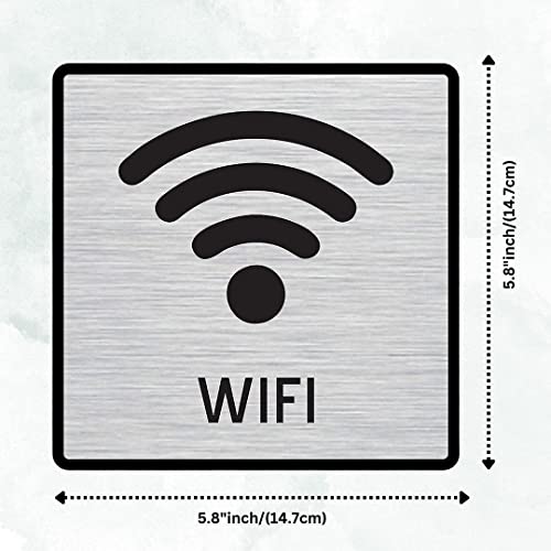 Image of CVANU Silver Acrylic WIFI Self-Adhesive Sign Board for Office /Hospital /Cafe Sign Board (set of 2) c89