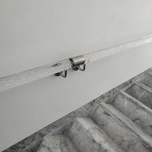 Rambarde d'escalier en acrylique transparent de 1,20 m avec support argenté - 6