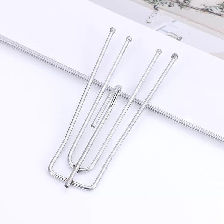10pcs Shade hook half hook curtain hook cloth fork hook four-claw fork hook curtain hook stainless steel hook curtain - (Color: silver duan)