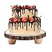 Frcctre 11 Inch Wood Cake Stand, Round Wooden Cupcake Pedestal, Paulownia Woods Slice with Legs, Rustic Cake Holder Wooden Serving Tray Serving Board Display Wood Plant Stand