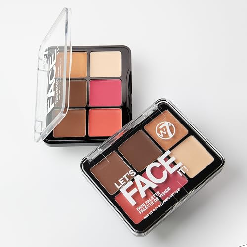 W7 Let’s Face It Cream Face Palette – Light Soft Glow - 6-Pan Bronzer, Blush & Highlight Palette - Creamy, Blendable Face Makeup - Image 5