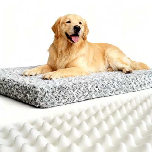 NWIWI Orthopädisches Hundebett 90x70x8cm Mittelgroß Hunde Waschbar Hundedecke Memory Foam Katzenbett Hundebett Hundekissen Grosse Hunde Anti-Rutschboden Hundematte-Gray