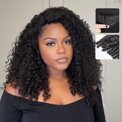 mscoco Half Wig Human Hair Burmese Curly 3 In 1