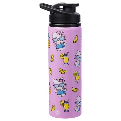 Image of Silver Buffalo Hello Kitty Summer Style, Stainless Steel Water Bottle, 25oz | Sanrio, 0.74 Liters