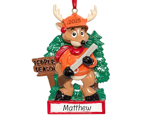 Personalized People Season Hunter Christmas Ornament 2025 | Deer Hunte