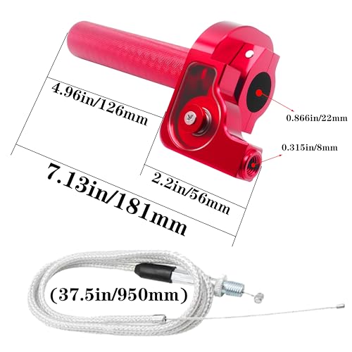 Image of Motorcycle Throttle Assembly,7 /8 inch Quick Twist Throttle Grips with Throttle Cable Aluminum Alloy Universal for CRF KLX SSR TTR 110 125 150 250cc Dirt Pit Bike ATV Mini Bike