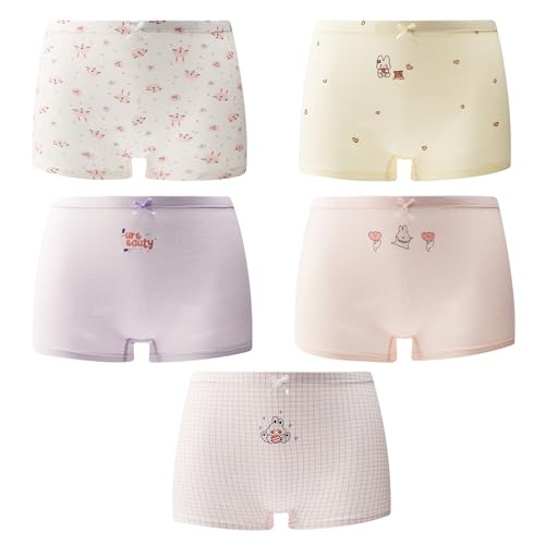 Image of SYDMXWZ Girls Cotton Underwear Soft Boy Shorts Kids Boxer Briefs Panties(Pack of 5)