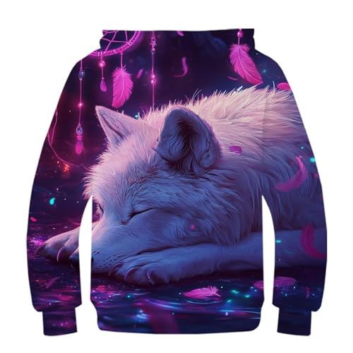 Sweat à capuche imprimé 3D manches longues pull streetwear ado - 3