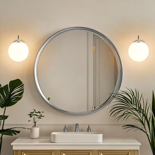 Image of Vintage Brushed Nickel Bathroom Wall Sconces, Include G9 bull, 2-Pack