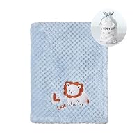 CREVENT 75cmX100cm Nette gemütliche Flauschige warme Babydecke für Mädchen Jungen Kleinkinder Bettwäsche Kinderbett Kinderwagen, Baby Dusche Geburtstag Neugeborenes Geschenk Blau für Baby Löwe