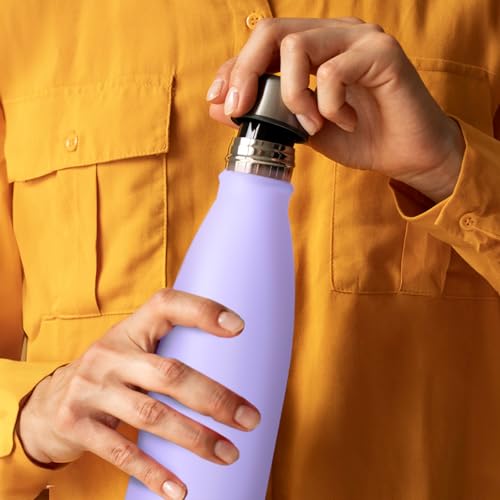 Image of Mont-Clair Stainless Steel Water Bottle, Vacuum insulated - BPA Free, 12h Hot & 24h Cold Drinks, Metal Water Bottle 34 oz Leakproof, Ideal for Adult, Kids, Running - Lilac