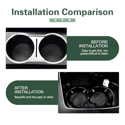 2 portavasos de fibra de carbono para carro, 2.67" negro miniatura 4