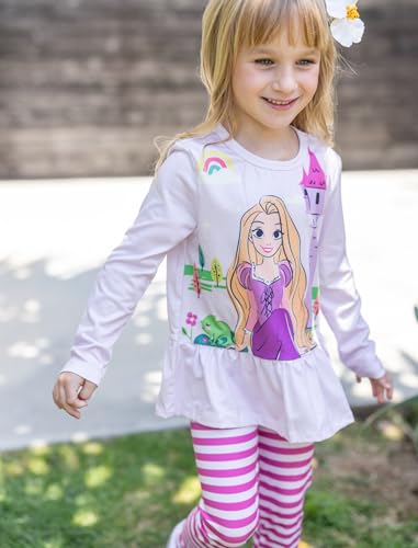 Image of Disney Toddler Girls Clothes Long Sleeve Shirt Leggings 2pcs Outfits Set