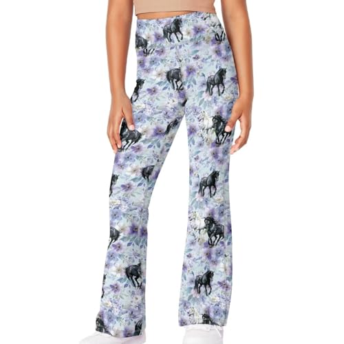 Image of Girls Flare Leggings Cute Bell Bottoms for Teen Girls Wide Leg Sweatpants for 5-14 T