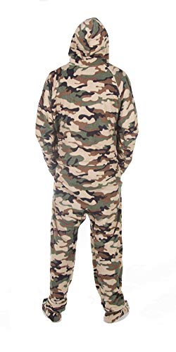 Forever Lazy Footed Adult Onesie - Green Comatose Camo - S