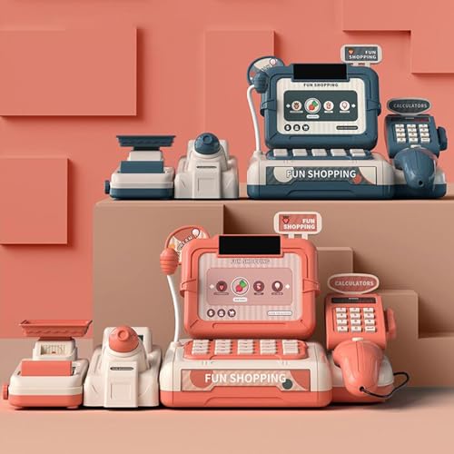Image of Cash Register Playset with Lights and Sounds Store for Girls Birthday Gifts Pink|Toys & Hobbies | Educational | Other Educational Toys|1 Kids Supermarket Cash Register Playset