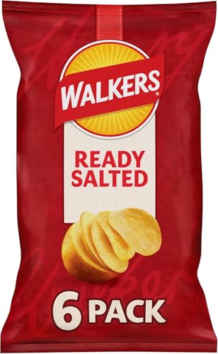 Image of Walkers Ready Salted Crisps, Classic Salted Flavour,(Multipack 6x25g)
