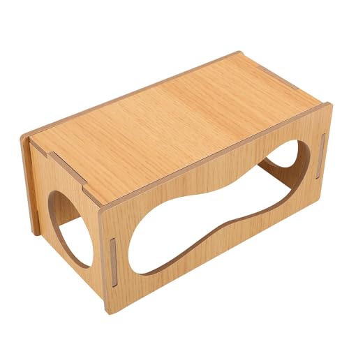VALICLUD Casa Refugio para Hámster de Madera Maciza, Escondite Ventilado Subterráneo Túnel Doble 22x11x10 Cm, Suministro para Roedores, Hábitat Transpirable para Conejillos de Indias