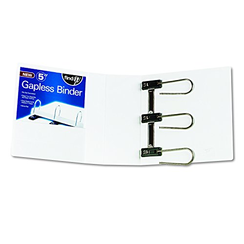 Find It Sns01705 Find It Gapless Loop Ring View Binder, 5" Capacity, White #TOP2