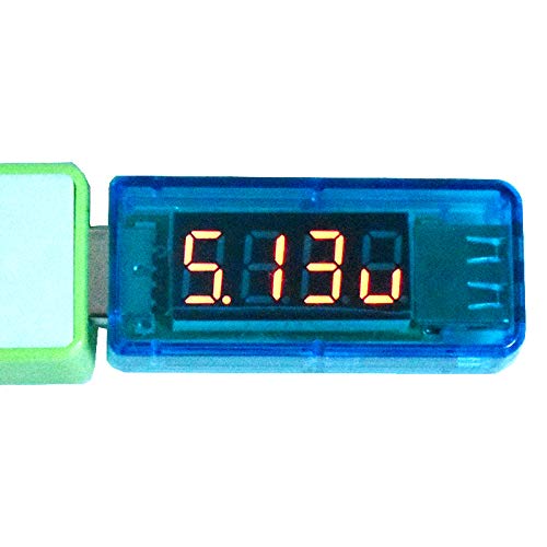 Digital USB Mobile Power charging current voltage Tester Meter Mini USB charger doctor voltmeter ammeter (straight-blue)