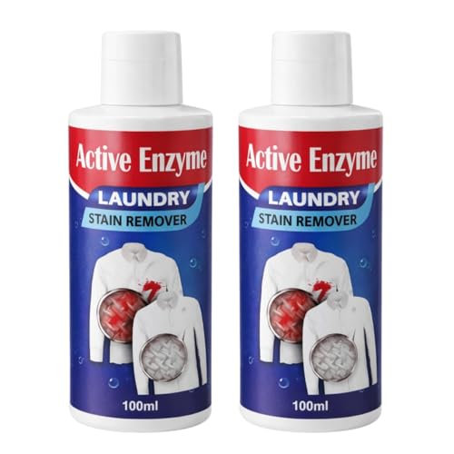 Image of Stain Remover for Clothes - 100ml | Active Enzyme Laundry Stain Remover for Clothes, Sofas & Cars Removes Tough Stains Spot Cleaner (Pack of 2)