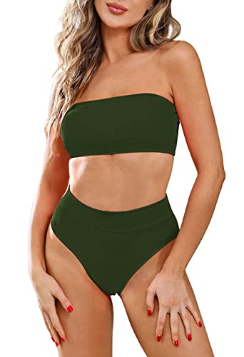 Vexiangni Damen Mini Bikini Set Sexy Extrem Bademode Zweiteiler Badeanzug Erotische Metallic Dessous Neckholder Bikini Oberteil mit String Thong Swimwear