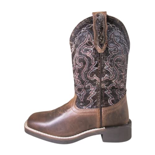 Smoky Mountain Boots | Odessa Series | Youth Western Boot | Square Toe | Genuine Leather Material | TPR Sole & Block Heel | Man-Made Lining & Leather Upper