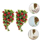 2pcs String Simulated Fruit Hanging Ornaments Artificial Fruit Swag Fake Apples Vine Decorative Swag Fruit Garland Wreath for Wedding Arch Front Door Wall Decor - Image 4