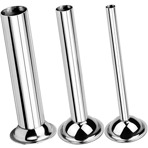 Winfred 3 Pcs Entonnoir Saucisse en Acier Inoxydable 12/19/32 mm pour Hachoir à Saucisse Manuel Tubes Poussoir à Saucisse Outils de Remplissage