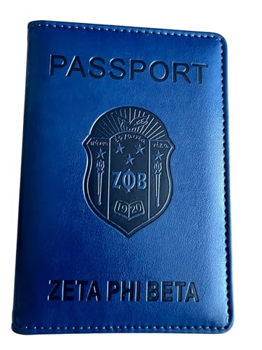 Blue Zeta 1920 Phi Beta Passport Cover Holder Faux Vegan Leather