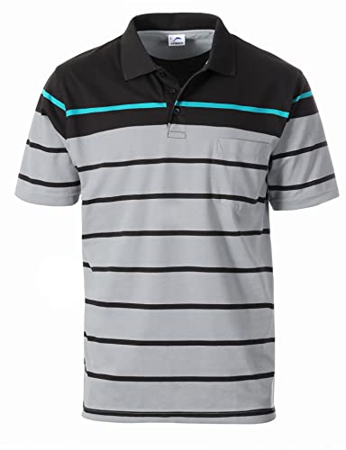 Gioberti Mens Single Stripe Polo Shirt with Pocket