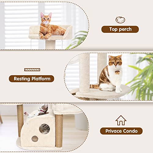 X Xben Cat Trees 41', Cat Climbing Tower With Space Capsule Nest, Cave, Padded Platform, Scratching Posts, Kitten Furniture Condo Activity Center Play House #TOP2