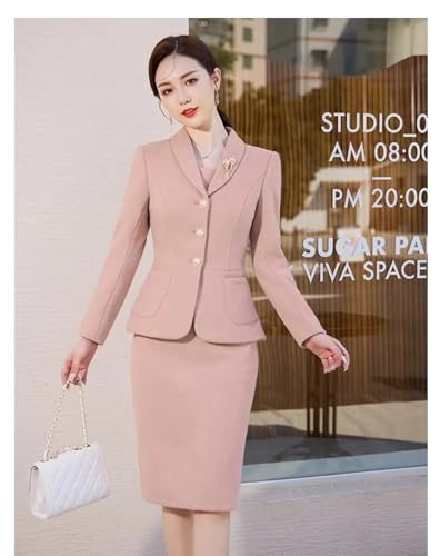 Women Business Suits 2 Piece Set Blazer and Dress Formal OL Professional Ladies Office Work Wear Jacket Coat Outfits3