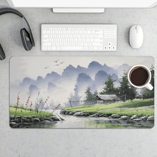 Desk Pad Protector 24x12 Inch Extended Landscape Painting