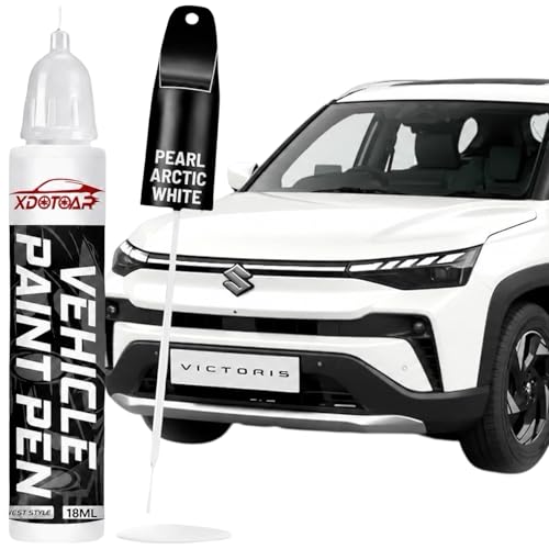 Image of xdotoar Maruti Suzuki Victoris ARCTIC WHITE (ZHJ) Touch Up Paint Pen | Car Scratch Remover & Paint Chip Repair | Exact Color Match | Quick Dry Formula | Rust Protection | 18ml