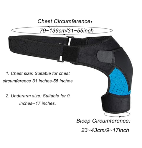 Schulterbandage Neopren Schulter Unterstützung Bandage Verstellbare Schulter Unterstützung Bandage Schulterstütze Arthritische, Schulterluxation, Unisex, Passt Sowohl Links Oder Rechts Schulter (blau)