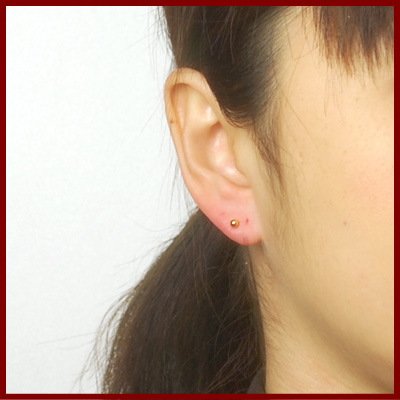Amazon.co.jp: K18イエローゴールド丸玉ピアス 3mm 1ペア両耳販売