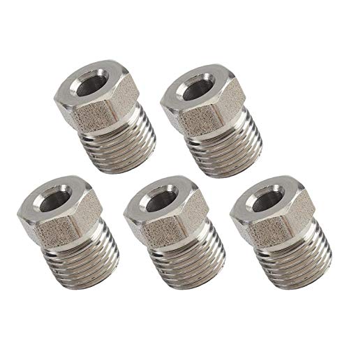 Stainless Steel 7/16 Inch Fitting Tube Nuts, 3/16 Tubing, 5 Pack