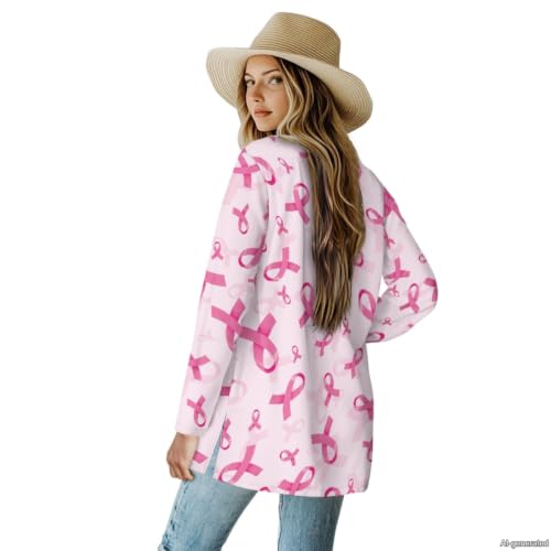 Image of Forchrinse Red Ladybug Cardigan for Women Causal Long Sleeve Open Front Cardigans Sweater Fashion 2024 Fall Coat with Pockets