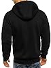 WIEAYUMEI Hoody Jacket Mens Zipper Pockets Drawstrings Zip up Hooded Sweatshirts Zipped Jacket Coats Fleece Slim Tops C-Black XS #2
