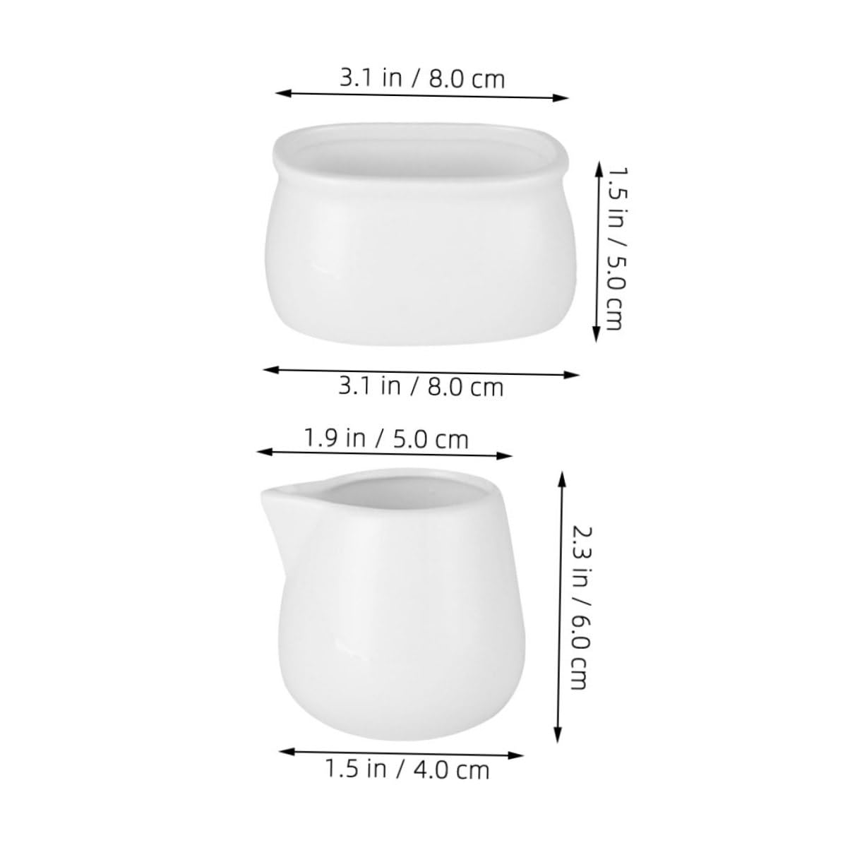 PRETYZOOM 2pcs Ceramic Milk Cup Sugar Cup Porcelain Pitcher Tea Bag Container for Western Cuisine
