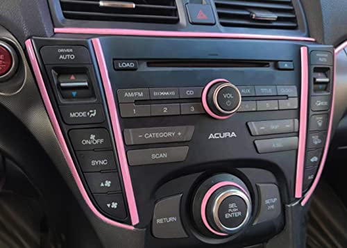 Soft Pink Car Motor Bike Self-Adhesive Exterior And Interior Molding Trim Universal Dashboard Bumper Window Door Body Side Decorative Strip Scratch-Proof (Width: 1/4 Inch (6Mm), 50Ft) #TOP4